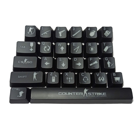 26 keys ABS Shot Backlit For OEM Cherry MX Mechanical Keyboard CS go Keycap ► Photo 1/6