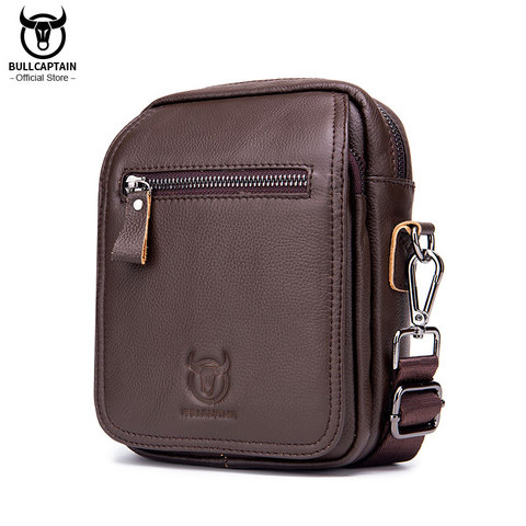 BULLCAPTAIN men's Messenger bag leather bag vertical handbag shoulder business casual retro vertical student mini cashier ► Photo 1/6