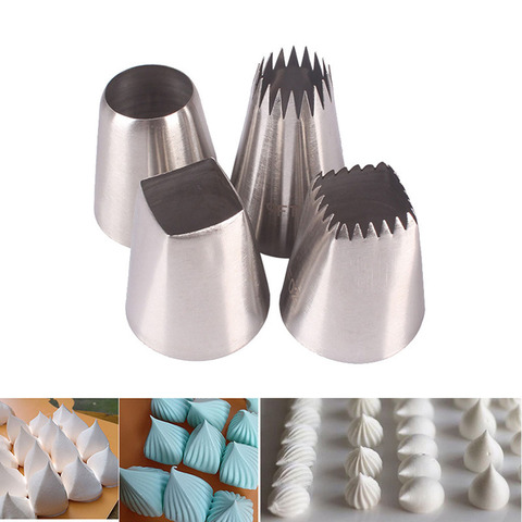 4pcs/set Square Cake Design Cream Tips Pastry Nozzles Icing Piping Nozzles Fondant Cake Decorating Tools ► Photo 1/6