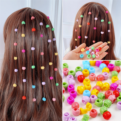 80 PCS Baby Girls Cute Candy Colors Plastic Hairpins Mini Hair Claw Clips Hair Braids Maker Beads Headwear Hair Accessories ► Photo 1/6