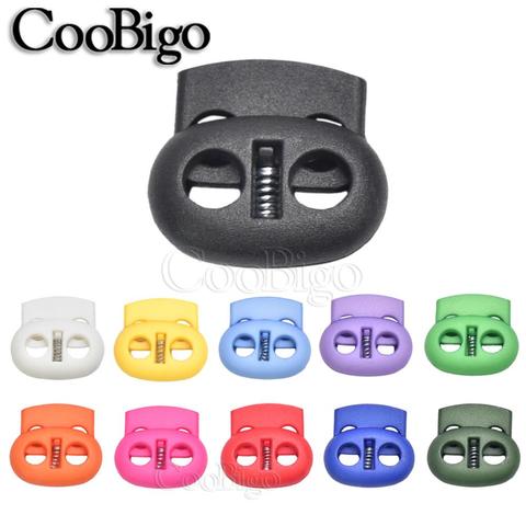 12pcs Mixed Colorful 5mm Hole Plastic Stopper Cord Lock Bean Toggle Clip Apparel Shoelace Sportswear Accessories ► Photo 1/6
