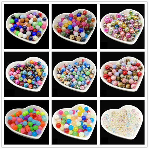 6 8 10mm Mixing Acrylic Beads Spacer Beads For Jewelry Making Handmade DIY ► Photo 1/6