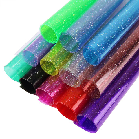 30cmx120cm  PVC transparenter with Glitter Powder PVC fabric glitter vinyl fabric PVC glitter For Bages Bows  BH049 ► Photo 1/6