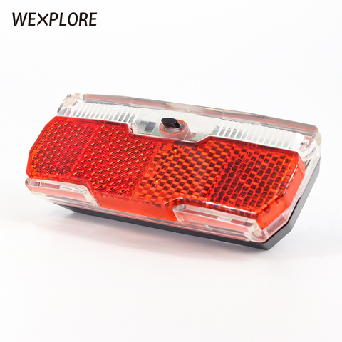 WEXPLORE Bicycle Rear Light Bike Tail Light Use 2pcs AAA Batteries for Cycling Rear Rack Carrier Lamp With Bike Reflector Light ► Photo 1/6