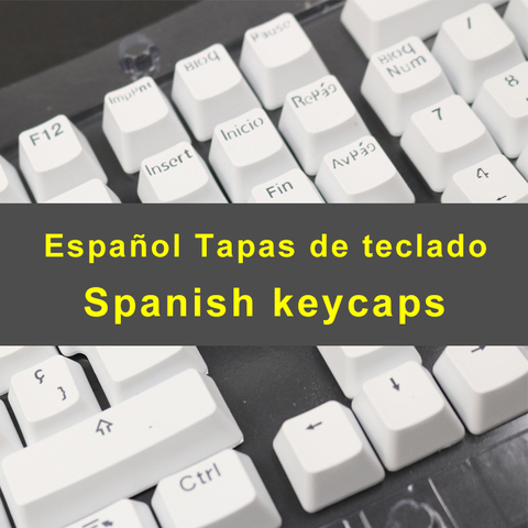 Spanish Keycaps for Mechanical Keyboard Compatible with MX Switches Double Shot Support Led Lighting Keycaps OEM Profile ► Photo 1/6