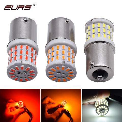 EURS 1pcs 1156 BA15S P21W LED Bau15s 1157 BAY15D P21/5W LED Light Car Turn Signal Brake Lights Auto Lamp 12V 24V Bulbs White Red ► Photo 1/6