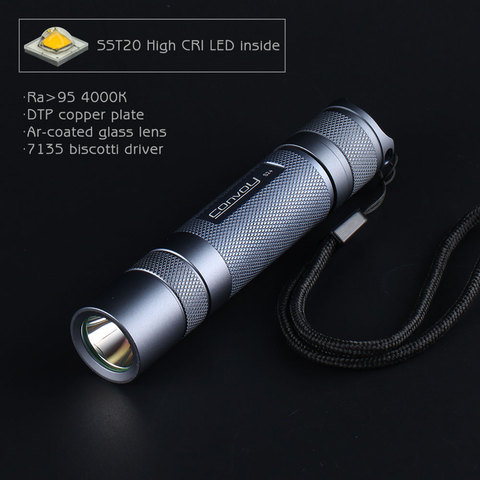 Flashlight Convoy S2 Plus With Luminus SST20 Lanterna Led, 7135 Biscotti Firmware Grey Portable 18650 Torch Flash Light Lantern ► Photo 1/6