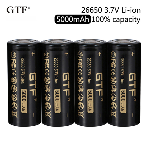 26650 3.6V 5000mAh Battery 26650 Lii-50A Rechargeable Liion Battery for Garden Solar LED Light Flashlight Headlamp Troch bateria ► Photo 1/6