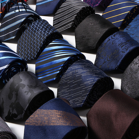 8cm Width Classic Black Brown Plaid Floral Wedding Neck Ties for Men Casual Suits Tie Gravatas Stripe Blue Neckties for Business ► Photo 1/6