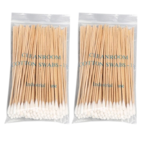 100/200Pcs 6 Inch Long Wooden Handle Cotton Swabs Cleaning Sticks Applicator Q0KD ► Photo 1/1