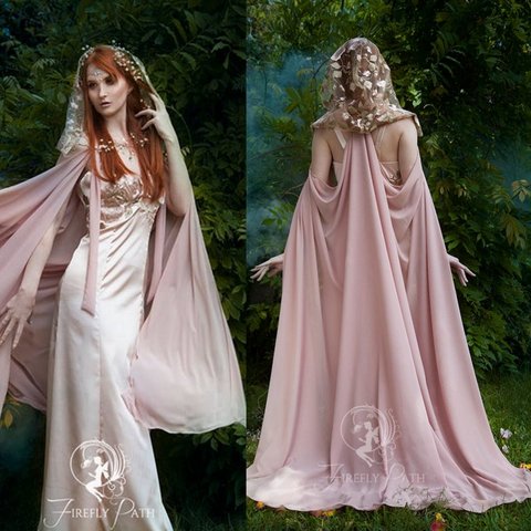 Long Chiffon Bridal Wraps Jackets Boleros Custom Made Women Bridal Accessories Brides Cloaks Mantles Wedding Capes Shawls ► Photo 1/4