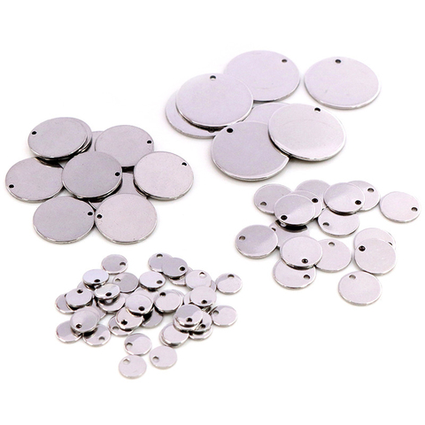 6mm 8mm 10mm 12mm No Fade Charms 316 Stainless Steel Round One Hole Charms for necklace pendant charms diy jewelry making ► Photo 1/5