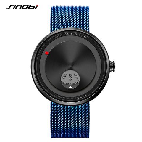 SINOBI Brand Original Creative Men Watch Milan Strap Wristwatches Men rotate dial plate watches Sports watch Free&Drop shipping ► Photo 1/6