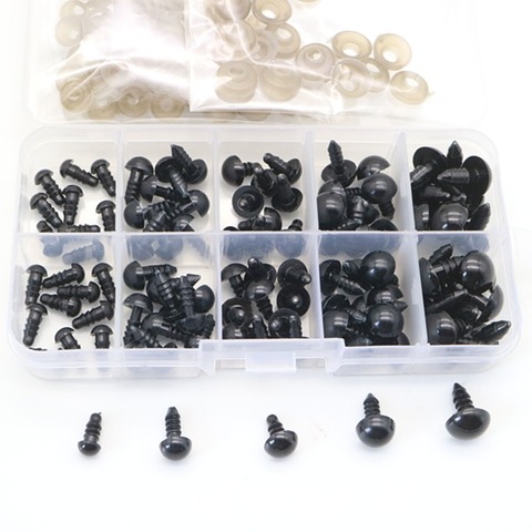 100pcs 6-12mm Black Plastic Crafts Safety Eyes for Teddy Bear Soft Toy Animal Doll Amigurumi DIY Accessories Multicolor Eyes ► Photo 1/6