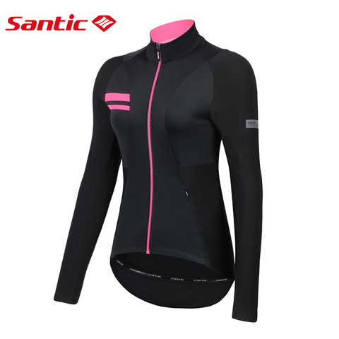 Santic Women Bike Fleece Coat Windproof Reflective Thermal Cycling Jackets Winter Biking Soft Shell MTB Reflective Windbreaker ► Photo 1/6