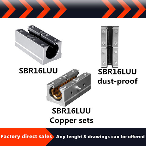 Hot selling high quality straight open box type dustproof/copper sleeve lengthened slider SBR16LUU ► Photo 1/1