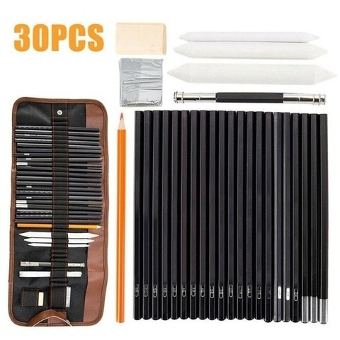 30pcs Drawing Beginner Sketch Set Charcoal Pencil Art Painting Sketch Stationery Set ► Photo 1/6