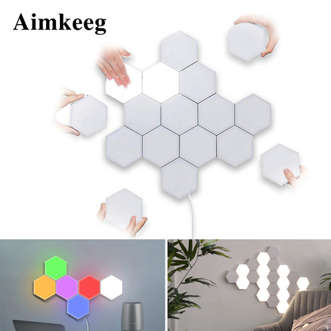 Colornight light bedroom decoration touch sensor LED module light hexagonal magnetic wall hanging creative home decoration light ► Photo 1/6