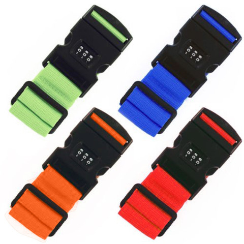 5 colors Adjustable Safety Belt Three Digit Combination Lock for Travel Luggage Suitcase Band Packing Blet Strap Accessories ► Photo 1/6