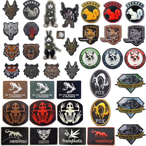 Embroidery Patch Tiger Bear Wolf Animal Military Patches Tactical Combat Emblem Applique Embroidered Badges Drop Shipping ► Photo 1/6