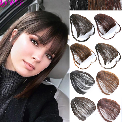 AIYEE Clip in Hair Air Bangs Invisible Extensions Synthetic Bangs Front Fiber Thin Blunt Hairpiece Fiber Hair Bangs for Women ► Photo 1/6