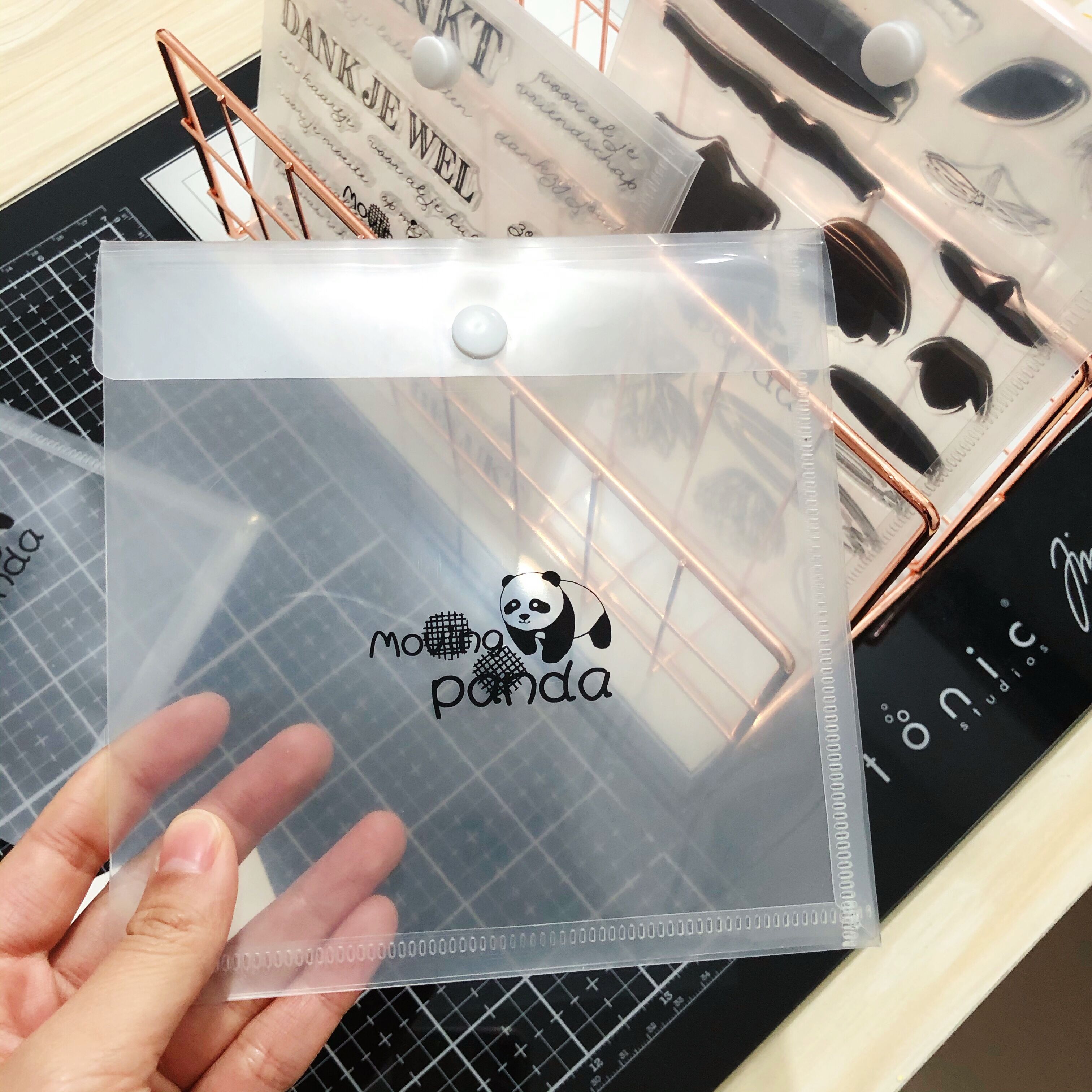 10-piece Set Transparent Portable Storage Bag Used To Store stamps and dies  Clear Silicone Stamp Bump Template New Card Cover