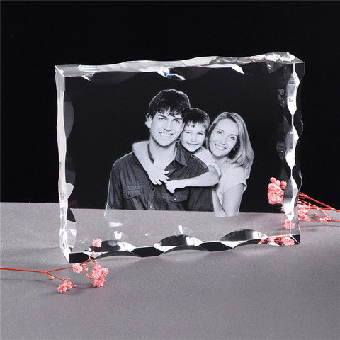 Photo Custom Crystal Photo Frame Personalize Laser Engraved Photo Album Square Picture Wedding Gift for Guests Souvenir Gift ► Photo 1/6