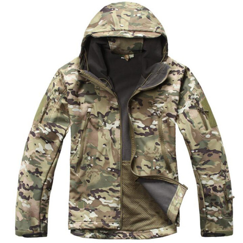 Tactical Jacket Men Outdoor Military Camouflage Waterproof Soft Shell Jackets Mens Winter Warm Fleece Flight Coats Hunt Clothes ► Photo 1/6