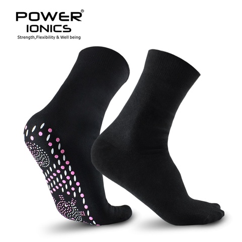 New Power Ionics Ion Tourmaline Far Infrared Rays Health Self-Heat Cotton Socks Black White Improve Body blood circulation ► Photo 1/6