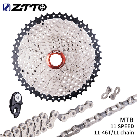 ZTTO MTB Mountain Bike 11s 11-46T Cassette And Chain Sprockets Flywheel Ratios For Parts M9000 XT SLX R GX X1 XO ► Photo 1/6