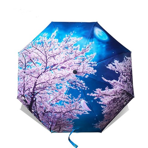 Folding Umbrella Female Van Gogh Painting Chinese Art Sakura Umbrellas Rain Women Windproof Anti-UV Sun Parasol ► Photo 1/6