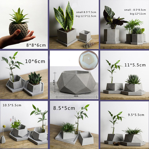 Many geometric pot mold, cement pot silicone mold, geometric gypsum concrete pot mold Creative design concrete silicon mold ► Photo 1/6