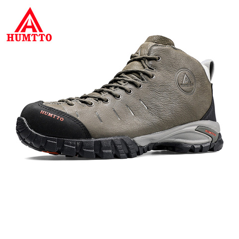 Genuine Leather Waterproof Hiking Boots Brand Outdoor Non-slip Mens Sneakers Wear Resistant Lace-up Climbing Men Shoes ► Photo 1/6