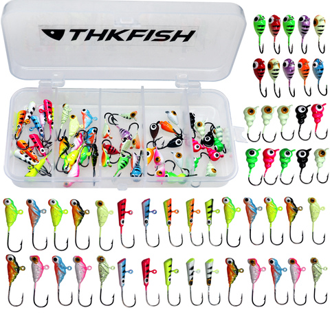 50pcs/box Winter Ice Fishing Jigs 1.3g-1.8g Jig Bait Hard Lure Balancer Fishing Bait Set For Winter Fishing ► Photo 1/6