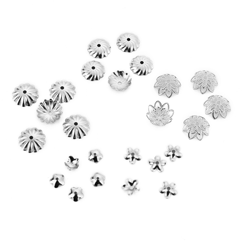 100pcs/lot Stainless Steel Bead Cap 6 8 10mm Steel Tone Flower Filigree End Cap Beads for Handmade DIY Jewelry Making Finding ► Photo 1/6