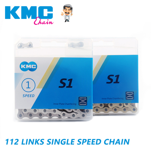 KMC S1 Single Speed Chain Fixed Gear Bicycle Chain 112L Urban Leisure Folding Bike Chain GOLDEN/SILVER Bicycle Accessories ► Photo 1/6