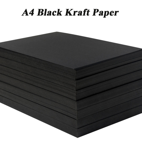 A4 Black Kraft Paper DIY Handmake Card Making Craft Paper Thick Paperboard Cardboard 180g 230g 300g 400g 20/50pcs High Quality ► Photo 1/5