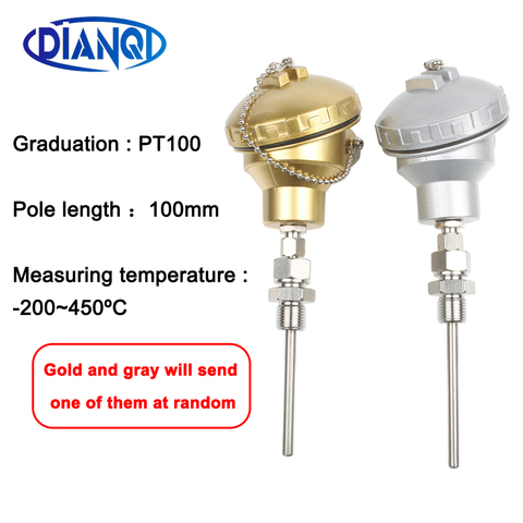 PT100 temperature sensor probe transmitter armored explosion-proof platinum RTD thermocouple 100mm ► Photo 1/6