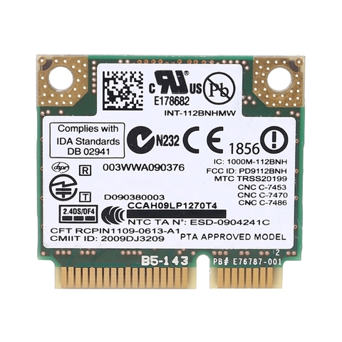 For Centrino Wireless-N 1000 Wifi Link1000 802.11 b/g/n 112BNHMW 300Mbps Half Mini Pci-e Wireless Card ► Photo 1/6