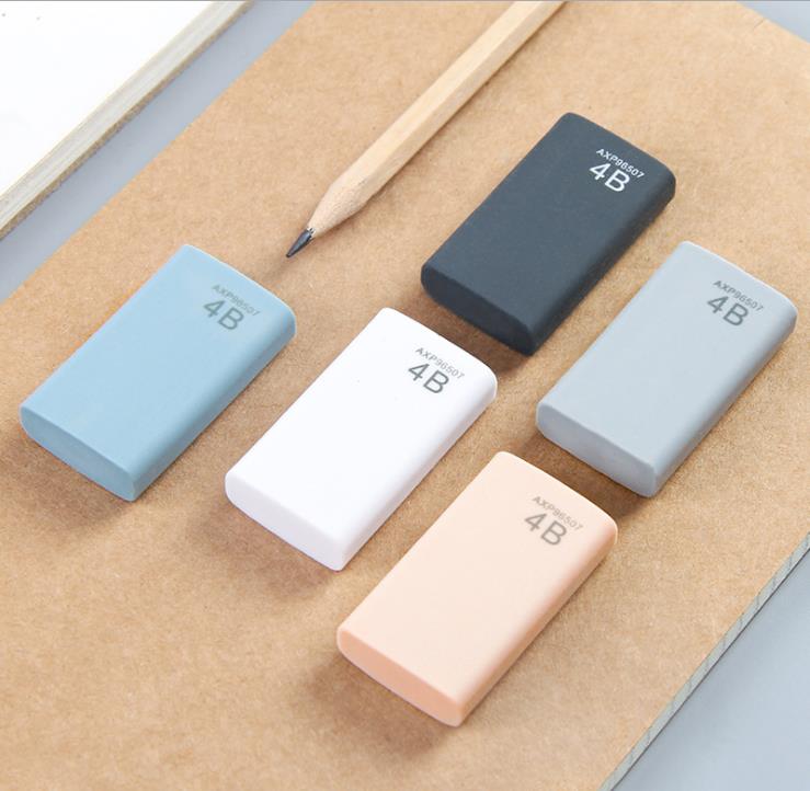 4B Pencils Eraser Korea Writing Drawing Eraser Rubber Pencil Eraser-Art  Drawing Student Stationery for Office