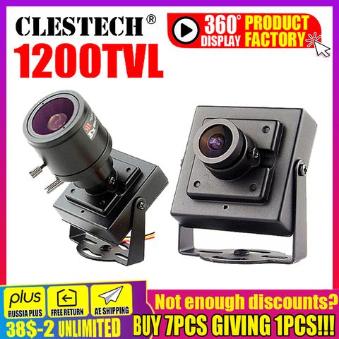 11.11 big Sale Smale1200TVL CCTV HD Mini Camera Security Surveillance Metal micro Video monitoring security vidicon with bracket ► Photo 1/6