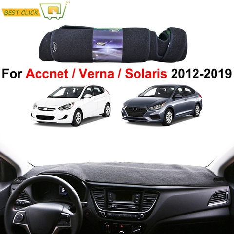 Xukey Dashboard Cover Dash Mat Dashmat For Hyundai Solaris 2 Accent Verna 2012 - 2022 Dash Board Cover Pad Sun Shade Carpet ► Photo 1/6