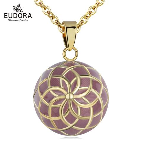 Eudora gorgeous Flower enamel craft red harmony Ball pendant Mexican Bell Harmony Bola Ball Pendant Necklace for Pregnancy Women ► Photo 1/6