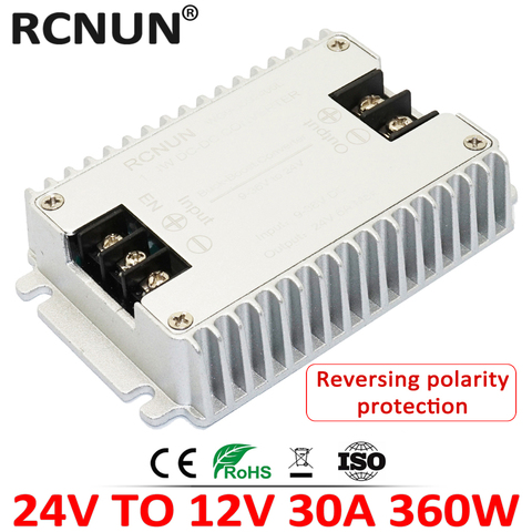 2-Years Warranty 24V to 12V 20A 30A DC DC Buck Module 24 Volt to 12 Volt Step Down Converter Regulator with Reverse Protection ► Photo 1/6