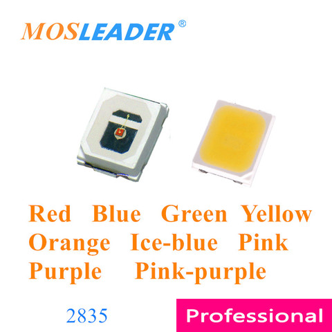 Mosleader 4000pcs 0.2W 2835 LED Red Blue Green Yellow Orange Ice-blue Pink Purple Pink-purple SMD Single color LED Diodes ► Photo 1/1