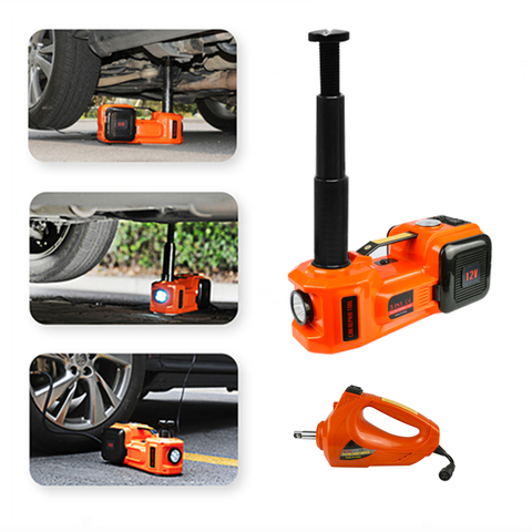 3 in 1 5ton Car Jack Electric Hydraulic Jacks Car Floor Jack 12V with Inflator Pump LED Light for Truck Tire Repair Tool QZ001 ► Photo 1/6