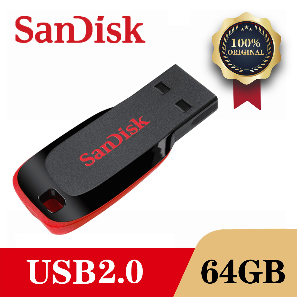 SanDisk Cruzer Blade CZ50 USB 2.0 Flash Memory Pen Thumb Drive 64GB Black 