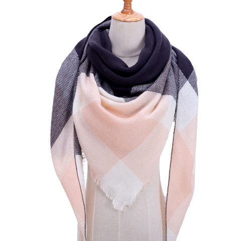 2022 women scarf fashion plaid cashmere scarves lady winter shawls and wraps bandana female knitted foulard Triangle neck scarfs ► Photo 1/6