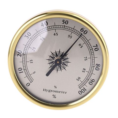 72mm Mini Round Gold Hygrometer Humidity Meter Gauge No battery Needed ► Photo 1/6