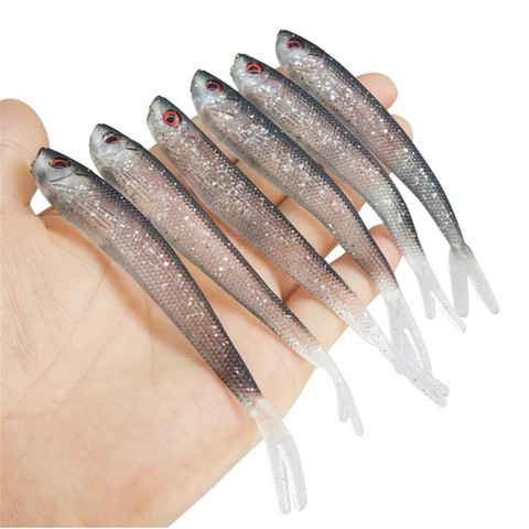 FISHINAPOT 5PCS/lot Silver Soft Baits 2g 4g 7g Silicone Swimbaits isca Fishing Lure Quality Bass Carp Artificial Wobblers Flying ► Photo 1/6